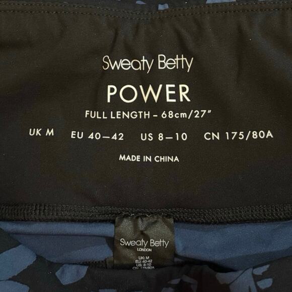Sweaty Betty Power Leggings Full Length Dark Blue Black Size 8-10 - Picture 4 of 5